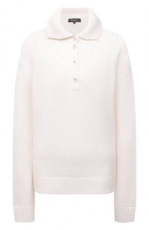 Кашемировый пуловер-поло Loro Piana. Цвет: кремовый