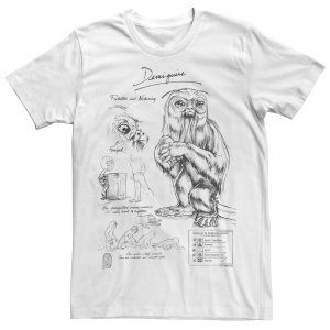 Мужская футболка с эскизом блокнота «Фантастический зверь Гриндельвальда» в полуобнаженном виде Licensed Character
