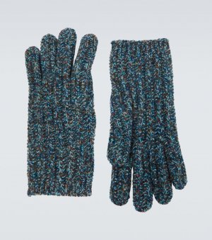 Кашемировые перчатки ребристой вязки , синий Loro Piana