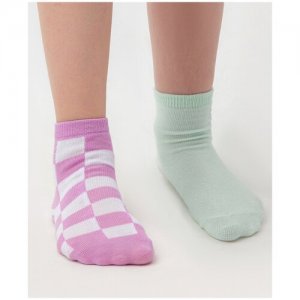 Комплект носков средней длины мятного и светло-фиолетового цвета , для девочек, размер 22, мод 123BBGU85030002 Button Blue. Цвет: зеленый/фиолетовый