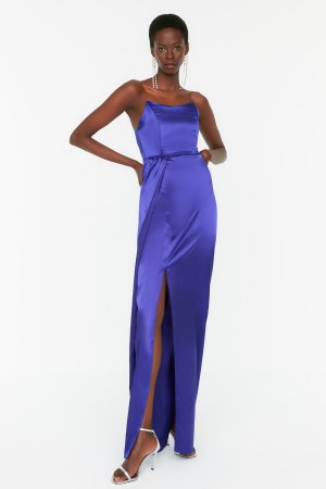 Вечернее платье и для выпускного – Темно-синий Базовый Trendyol