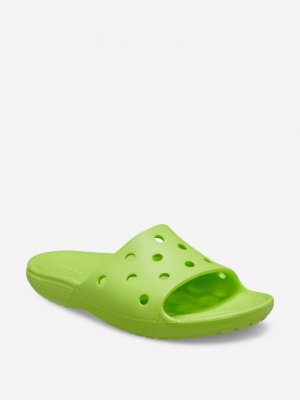 Шлепанцы детские Classic Slide K, Зеленый Crocs. Цвет: зеленый