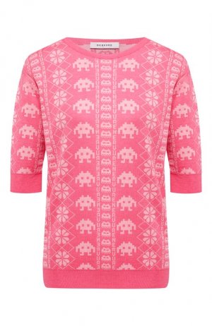 Пуловер из смеси кашемира и шелка Nervure. Цвет: розовый