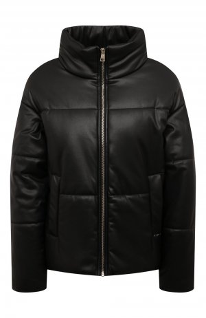 Утепленная куртка из экокожи Liu Jo. Цвет: чёрный