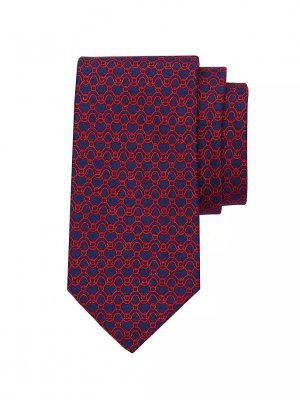 Шелковый галстук с принтом «Волны» , красный Ferragamo