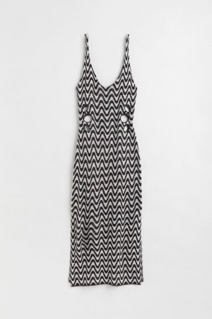Вязаное платье , черный/узор H&M