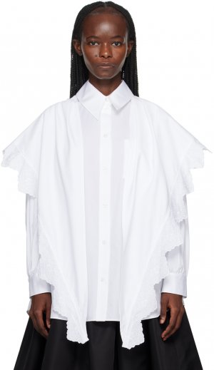 Белая рубашка с острым воротником Simone Rocha