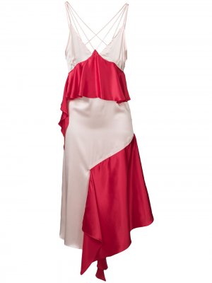 Асимметричное платье с оборками Each X Other. Цвет: красный