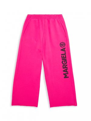 Спортивные штаны с логотипом Little Kid's & Mm6 Maison Margiela, темно-розовый Margiela