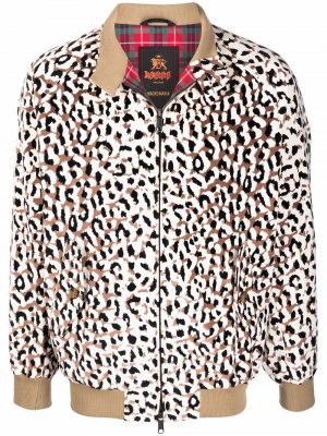 Куртка с леопардовым принтом из коллаборации Wacko Maria Baracuta. Цвет: белый