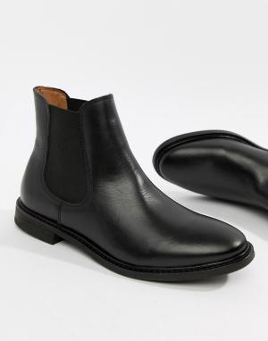 Кожаные ботинки челси Femme-Черный Selected