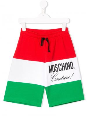 Носки в полоску с логотипом Moschino Kids. Цвет: красный