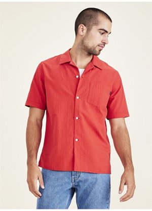 Красная мужская рубашка с коротким рукавом Dockers