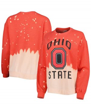 Женский пуловер Scarlet Ohio State Buckeyes Twice As Nice с эффектом потертости Gameday Couture
