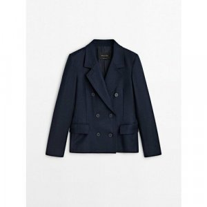 Пиджак , размер 40, черный, синий Massimo Dutti. Цвет: черный/синий/темно-синий
