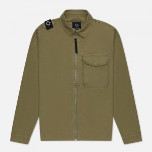 Мужская куртка ветровка Garment Dyed Zip Front Overshirt оливковый, Размер L MA.Strum. Цвет: зеленый