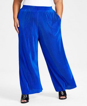Широкие брюки с высокой талией больших размеров Bar III, синий Iii