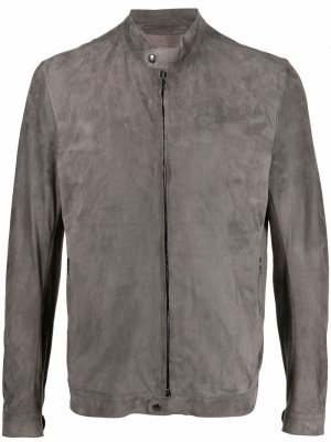 Collarless suede-leather jacket Salvatore Santoro. Цвет: серый