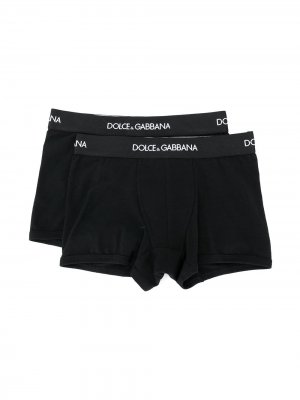 Комплект из двух трусов-боксеров Dolce & Gabbana Kids. Цвет: черный