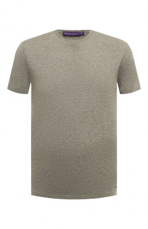 Хлопковая футболка Ralph Lauren. Цвет: серый