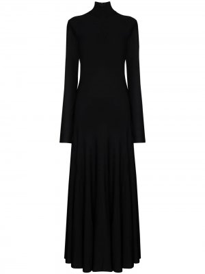 Платье из джерси с высоким воротником Bottega Veneta. Цвет: черный