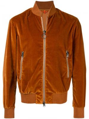 Бархатная куртка-бомбер Barena. Цвет: оранжевый
