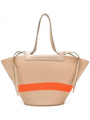 Панельная сумка-шоппер Elena Ghisellini. Цвет: коричневый