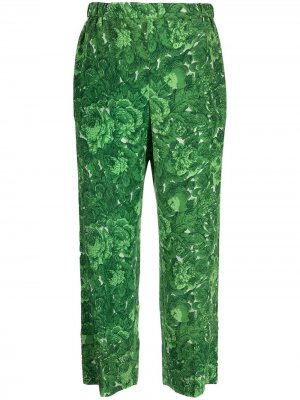 Укороченные брюки с принтом Nº21. Цвет: зеленый