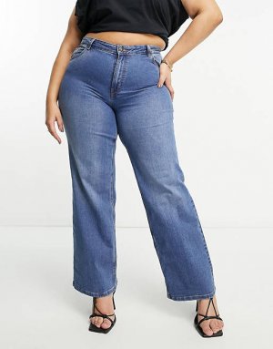 Синие широкие джинсы с завышенной талией Curve Peggy Pieces