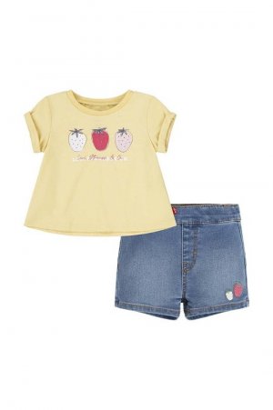 Levi's Детский комплект футболка и шорты LVG FRUITY, желтый Levi's