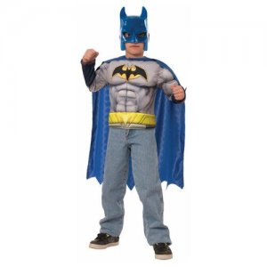 Костюм Бэтмен с мускулами упрощённый детский RUBIE'S. Цвет: серый