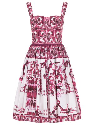 Платье хлопковое DOLCE & GABBANA. Цвет: розовый