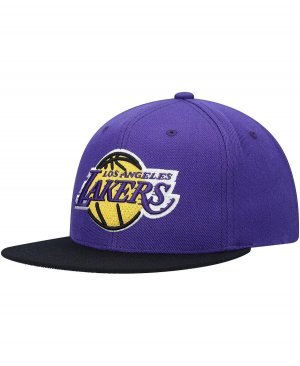 Мужская фиолетовая бандана Los Angeles Lakers из твердой древесины, классическая бандана, шляпа Snapback Mitchell & Ness