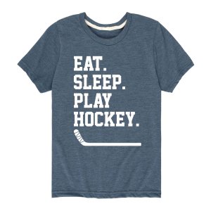 Хоккейная футболка для мальчиков 8–20 лет, есть, спать, играть , синий Licensed Character