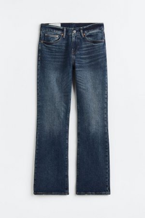 Узкие расклешенные джинсы , темно-синий деним H&M