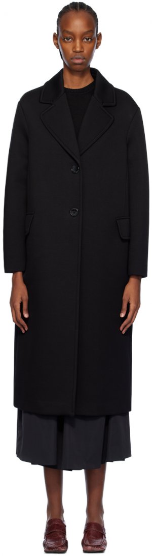 Черное пальто из радица Max Mara