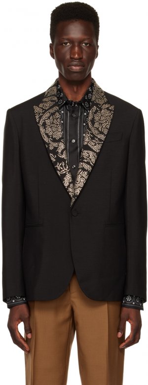 Черный вечерний пиджак Barocco Versace