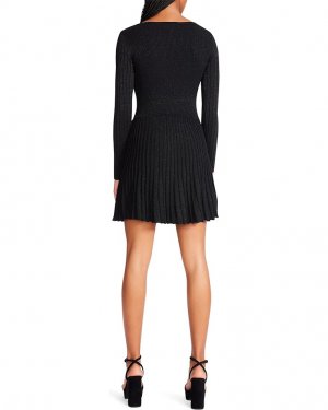 Платье Pleated Metallic Mini Sweaterdress, черный Betsey Johnson