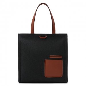 Текстильная сумка-шопер Ermenegildo Zegna. Цвет: серый