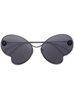 Солнцезащитные очки-бабочки Christopher Kane Eyewear. Цвет: черный