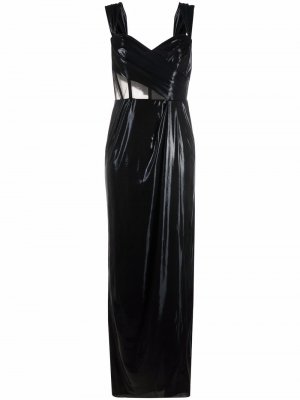 Платье без рукавов с прозрачной вставкой Marchesa Notte. Цвет: черный