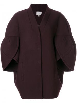 Пальто со структурированными рукавами Delpozo. Цвет: розовый и фиолетовый