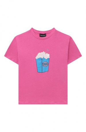 Хлопковая футболка Emporio Armani. Цвет: розовый