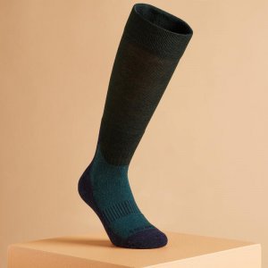 Зимние носки для верховой езды женские/мужские - 500 синий/зеленый FOUGANZA, цвет gruen Fouganza