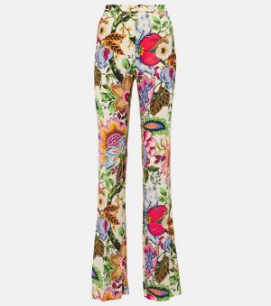 Прямые брюки с завышенной талией и цветочным принтом , мультиколор Etro