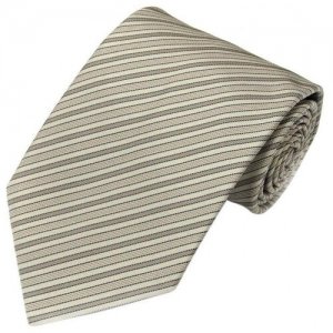 Итальянский галстук в полоску натуральных оттенках 820504 Celine. Цвет: серый