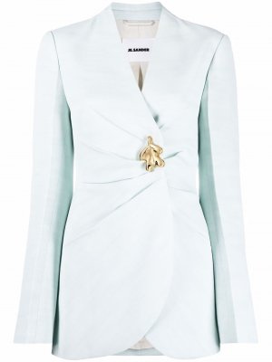 Brooch-detail tailored blazer Jil Sander. Цвет: синий