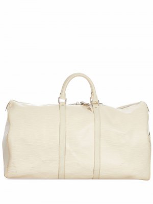 Дорожная сумка Épi Keepall 55 2007-го года Louis Vuitton. Цвет: белый