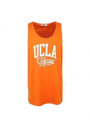 Оранжевая мужская футболка с широким воротником Ucla