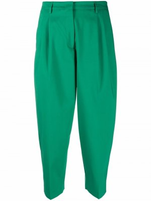 Укороченные брюки строгого кроя Blanca Vita. Цвет: зеленый